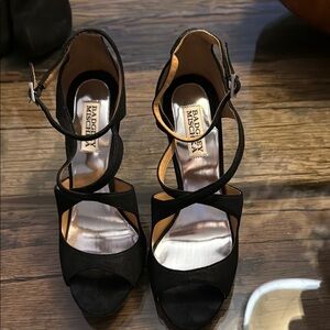 Badgley Mischka Black Strappy Stiletto Heels